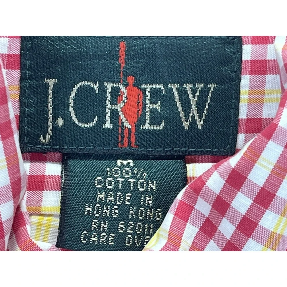 Mens Vintage J. Crew Oatsman Button Down Shirt Sz M VGUC Plaid Oversized 90's
